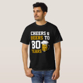 80番目の誕生日応援とビールから80年 Tシャツ (正面フル)