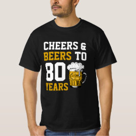 80番目の誕生日応援とビールから80年 Tシャツ