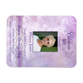 80番目の誕生日招待状のフォトマグネット マグネット (横)