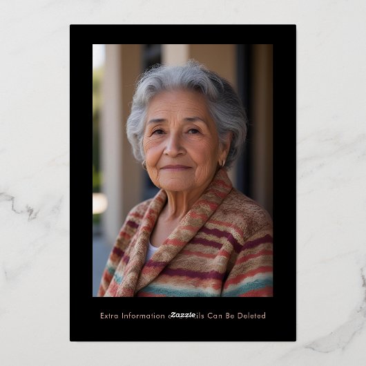 80番目の誕生日招待状エレガントカスタムテンプレート 箔招待状 (裏面)