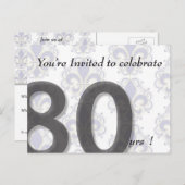 80番目の誕生日招待状 インビテーションポストカード (正面/裏面)