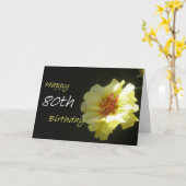 80番目の誕生日挨拶状 カード (黄色い花)