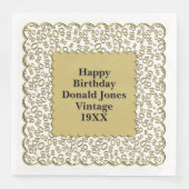 80番目の誕生日番号パターンスキャロプス金ゴールド/白 (正面)