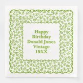 80番目の誕生日番号パターンホタテ緑/白 (正面)