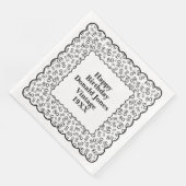 80番目の誕生日番号パターンホタテ黒/白 (コーナー)