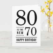 80番目の誕生日白と黒80が新しい70 カード (黄色い花)