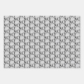 80番目の誕生日白黒タイポグラフィ番号 ラッピングペーパーシート (正面3)