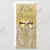 80番目の誕生日金ゴールドフェイクシークンズボウ (正面/裏面)