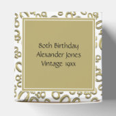 80番目の誕生日金ゴールド番号パターン フェイバーボックス (上部)