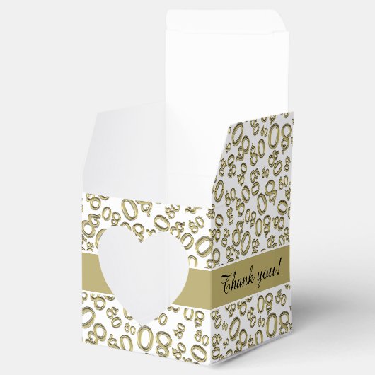 80番目の誕生日金ゴールド番号パターン フェイバーボックス (オープン)