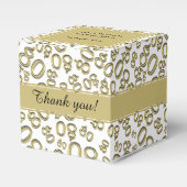 80番目の誕生日金ゴールド/白の番号パターン フェイバーボックス (正面サイド)