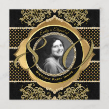 80番目の誕生日80番目の金ゴールドのダイヤモンド写真立て