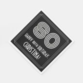 80番目の誕生日:インスパイアアールデコ検索"80" +名前 スタンダードランチョンナプキン (角)