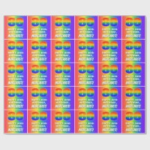 80番目の誕生日: カラフル、おもしろいレインボーパターン# 80