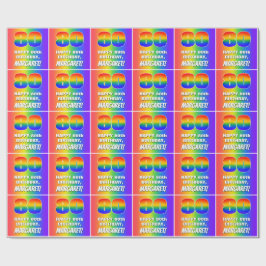 80番目の誕生日: カラフル、おもしろいレインボーパターン# 80 ラッピングペーパー