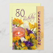 80番目の誕生祝いパーティの招待状 招待状 (正面/裏面)