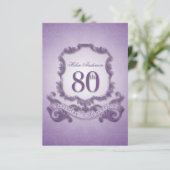 80番目の誕生祝いヴィンテージフレーム-2- 招待状 (スタンド正面)