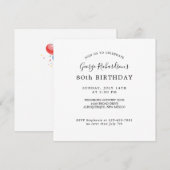 80番目の誕生祝い招待状招待状 招待状 (正面/裏面)