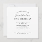 80番目の誕生祝い招待状招待状 招待状 (正面)