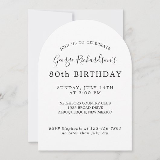 80番目の誕生祝い招待状招待状 招待状 (正面)