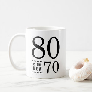 80番誕生日ブラック80が新型70 コーヒーマグカップ
