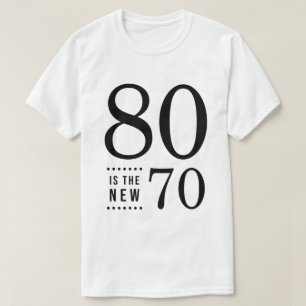 80番誕生日ブラック80が新型70 Tシャツ