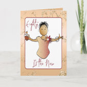 80素晴らしいおもしろい女性漫画バラ金ゴールド誕生日 カード (正面)