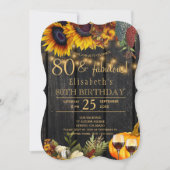 80素晴らしい年の素朴な収穫秋の誕生日 招待状 (正面)