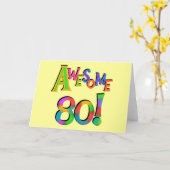 80素晴らし誕生日Tシャツとギフト カード (黄色い花)