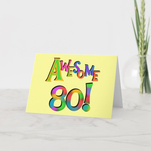 80素晴らし誕生日Tシャツとギフト カード (正面)
