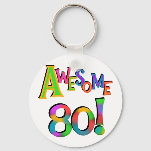 80素晴らし誕生日Tシャツとギフト キーホルダー (正面)