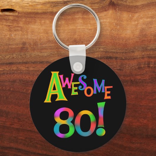80素晴らし誕生日Tシャツとギフト キーホルダー (正面)