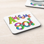 80素晴らし誕生日Tシャツとギフト コースター (左側)