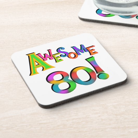 80素晴らし誕生日Tシャツとギフト コースター (左側)