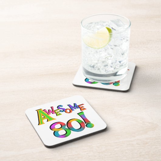 80素晴らし誕生日Tシャツとギフト コースター (右側)