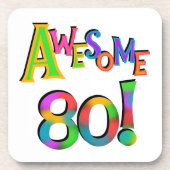 80素晴らし誕生日Tシャツとギフト コースター (正面)