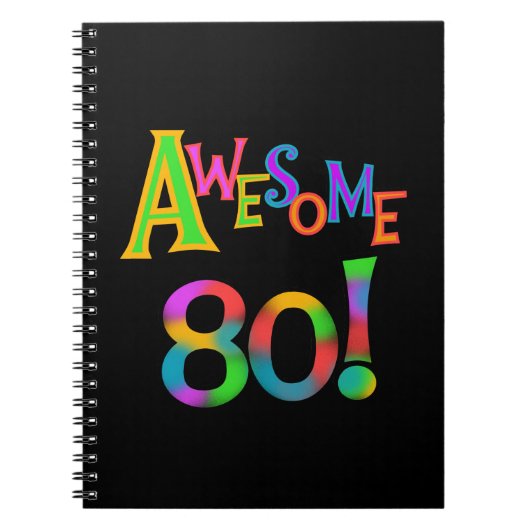 80素晴らし誕生日Tシャツとギフト ノートブック (正面)