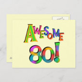 80素晴らし誕生日Tシャツとギフト ポストカード (正面/裏面)