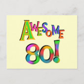 80素晴らし誕生日Tシャツとギフト ポストカード (正面)