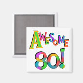 80素晴らし誕生日Tシャツとギフト マグネット (正面/裏面)