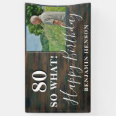 80素朴So What 80th Birthday Party写真 横断幕 (縦)