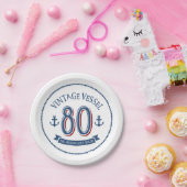 80航海の番目の誕生日紙プレート ペーパープレート (パーティー)