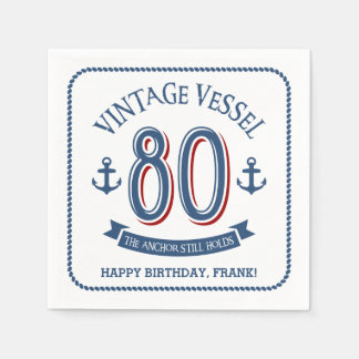 80航海の誕生日ナプキンス スタンダードカクテルナプキン