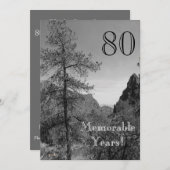 80記憶に残る年/誕生祝い-自然 招待状 (正面/裏面)