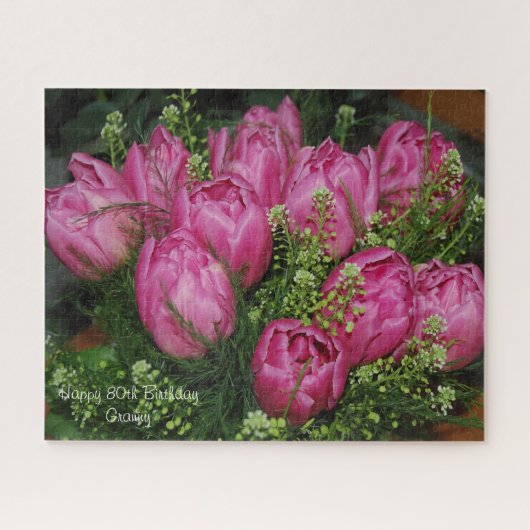 80誕生日おばあちゃん。 ジグソーパズル (横)