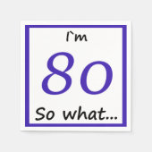 80誕生日おもしろい80だから何だ スタンダードカクテルナプキン (正面)