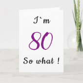 80誕生日おもしろいI`m 80 やる気を起こさせる カード (正面)