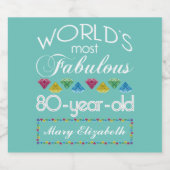 80誕生日で最も素晴らしいカラフル宝石ターコイズ ビールラベル (シングルラベル)