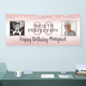 80誕生日のバラ金ゴールド写真の完成度 横断幕 (トレードショー)