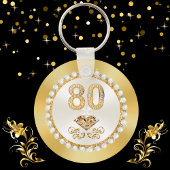 80誕生日のパーソナライズされたゴージャスな好意 キーホルダー